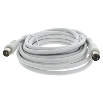 Q-Link coax kabel 5 meter stekker recht wit kabelkeur