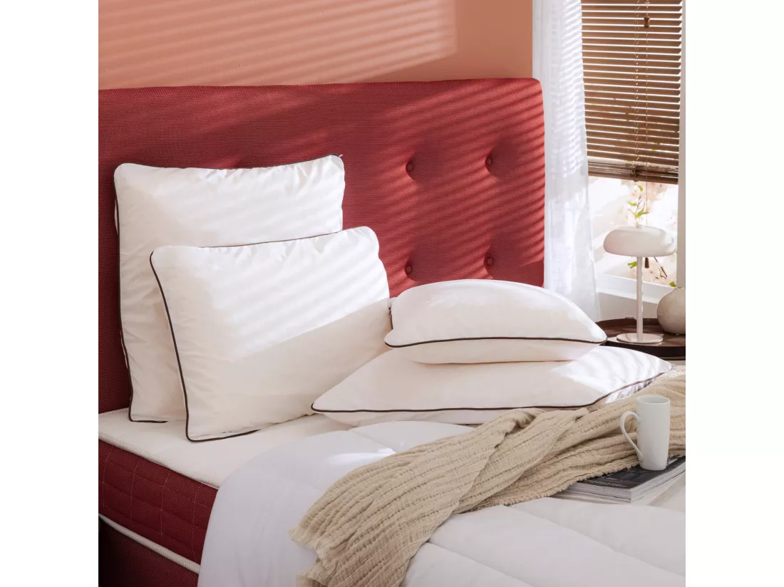 Oreiller latex naturel et taie d'oreiller percale Someo 60x60