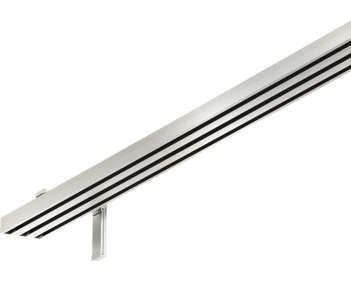 Smart Profile Gordijnrailset, 3-rails, aluminium-zilver, 160 cm
