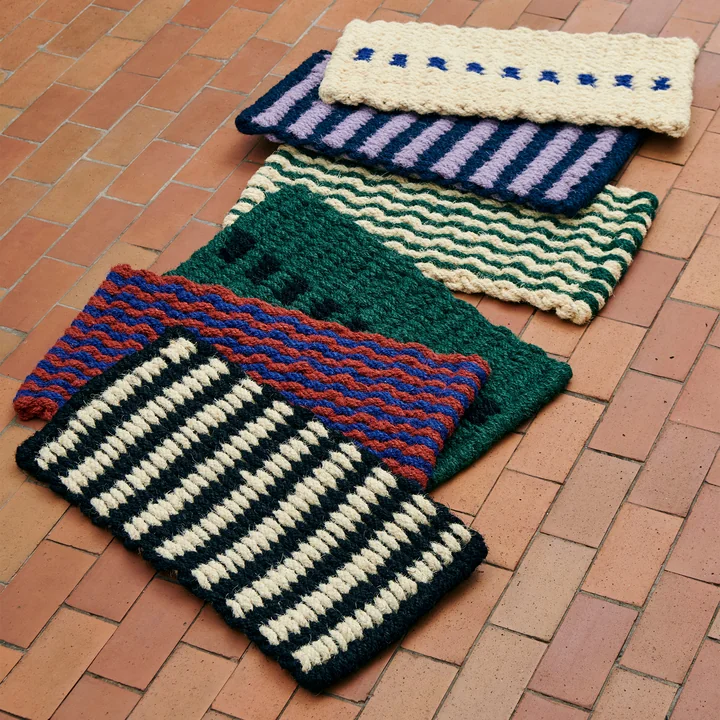 HAY - Coco Fussmatte, stripe wide, schwarz / weiss