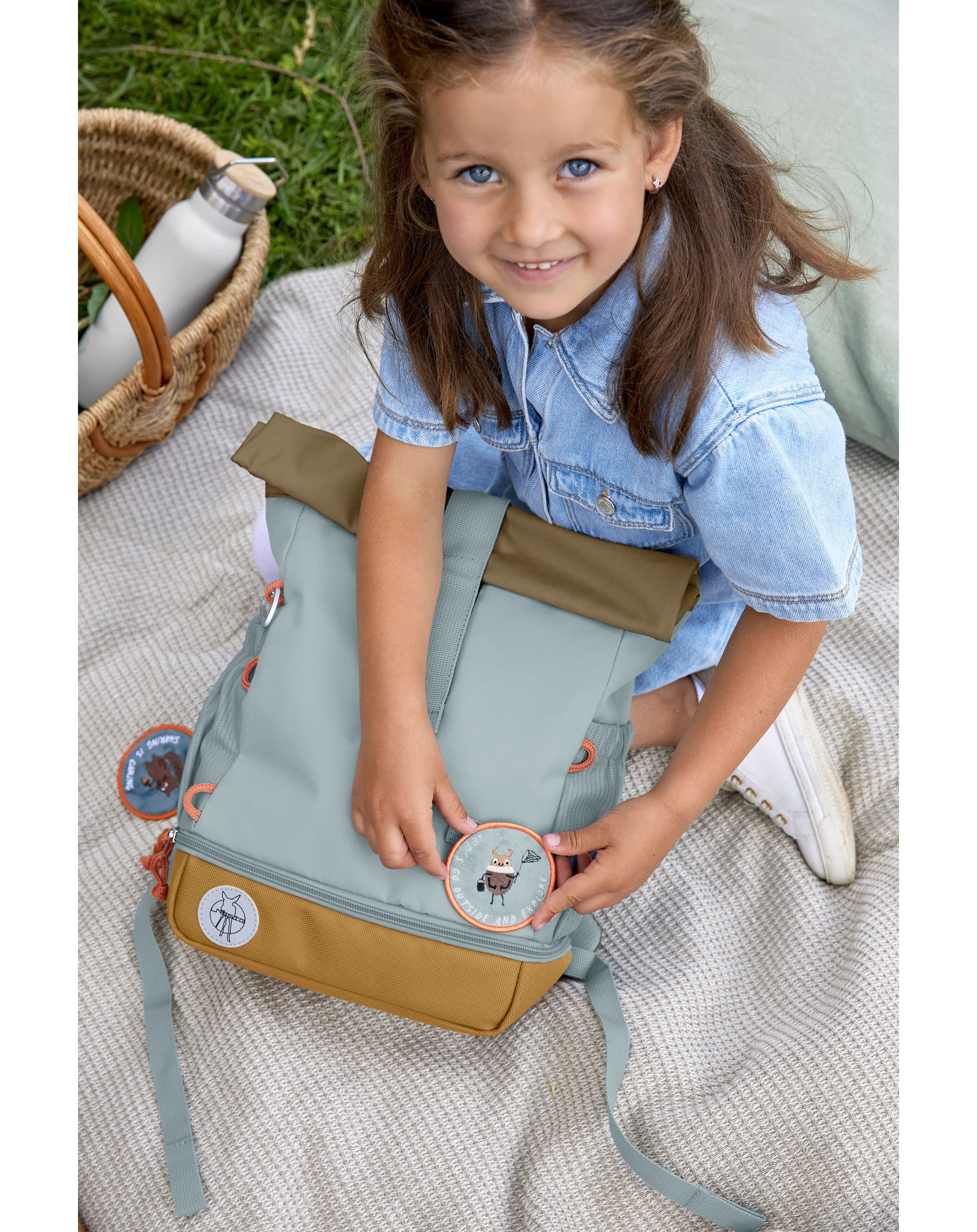 Rolltop-Rucksack NATURE (32,5x23x11) in light blue
