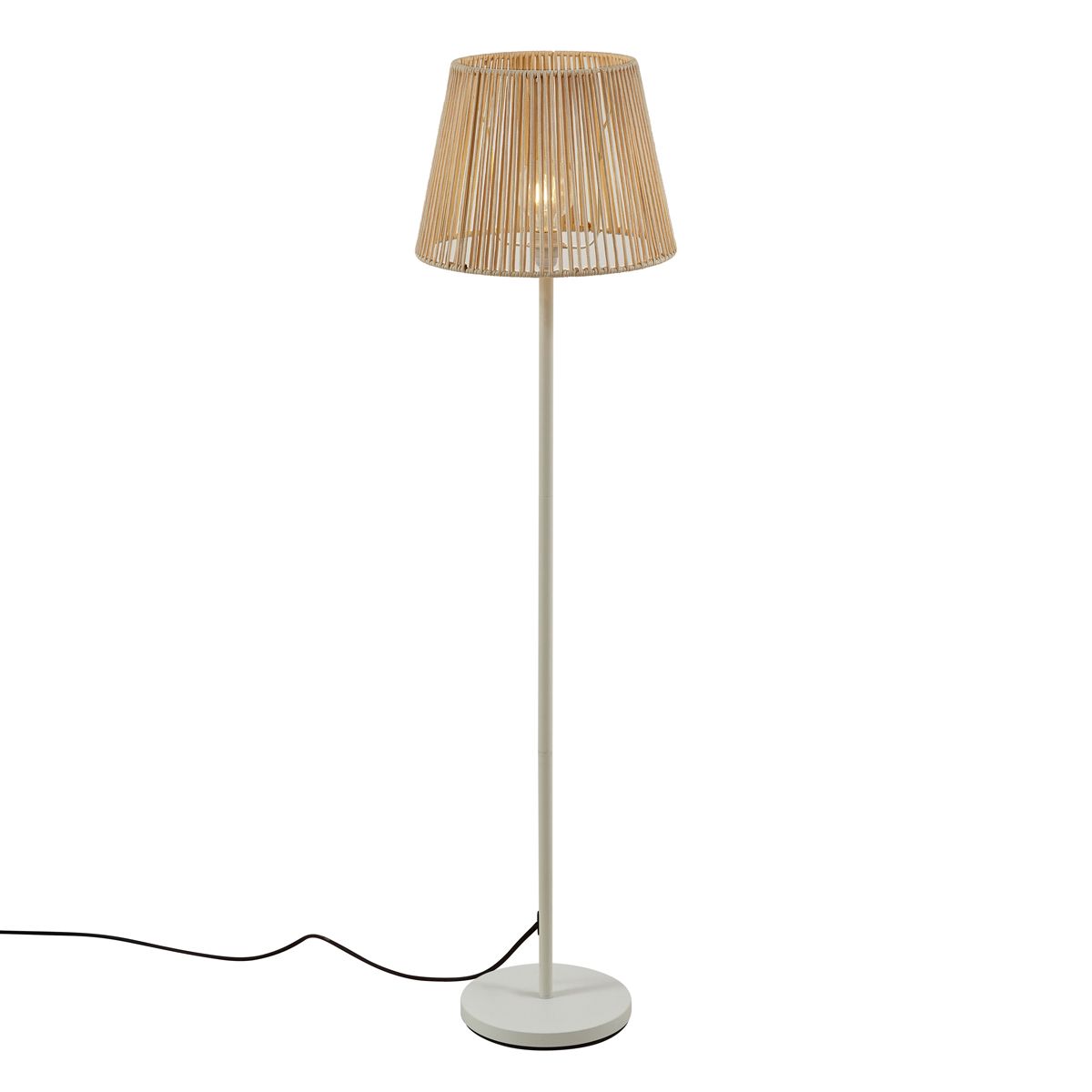 Buiten vloerlamp wit met kap beige touw IP44 - Virginia Jayla