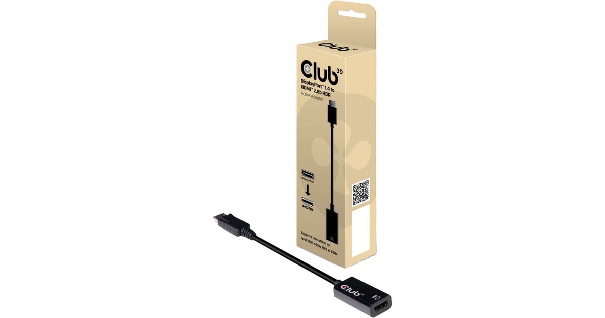 Club 3DDisplayPort 1.4 > HDMI 2.0b HDR Active Adapter  (Zwart)