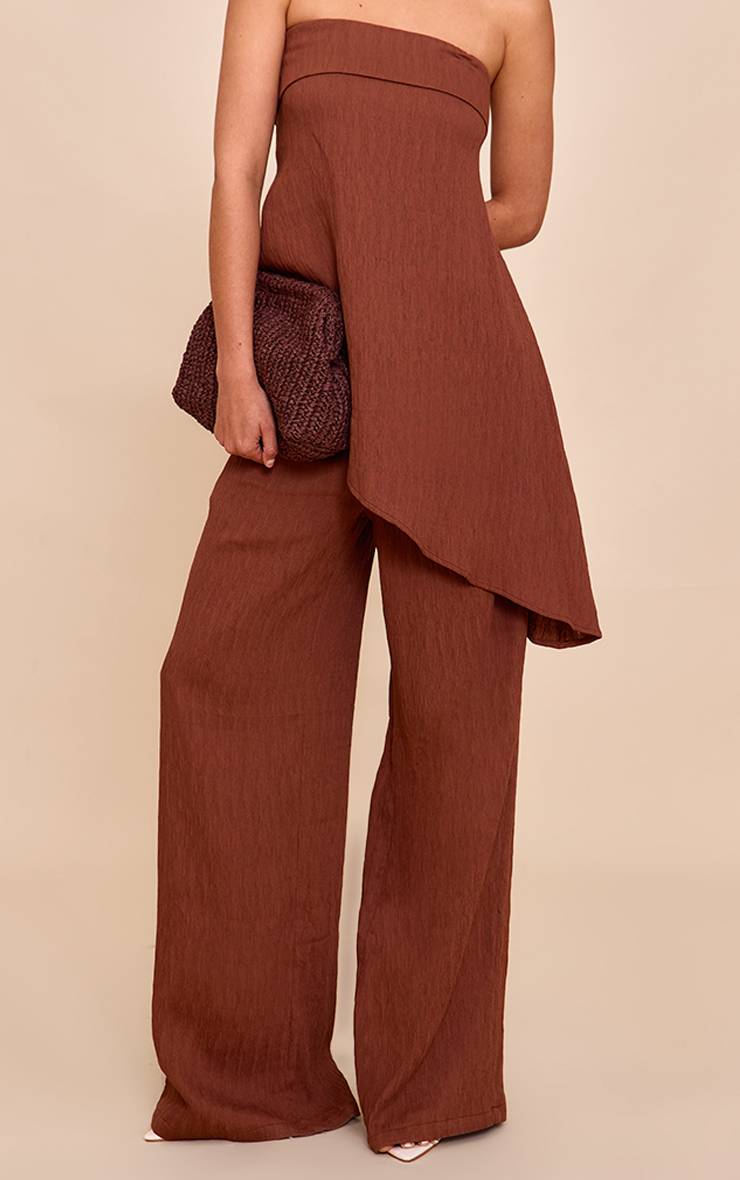Chocolat Ensemble Pantalon Large Texturé Coordonné