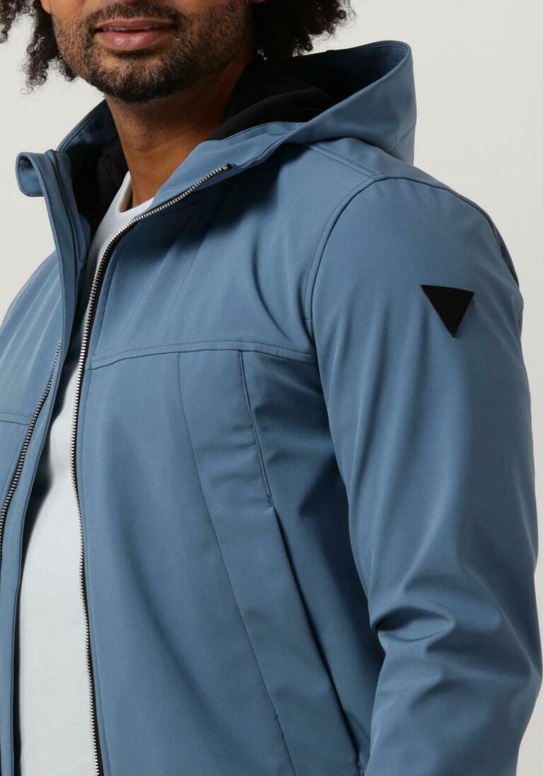 PUREWHITE blauwe purewhite jack softshell jacket with rubberbadge at sleeves