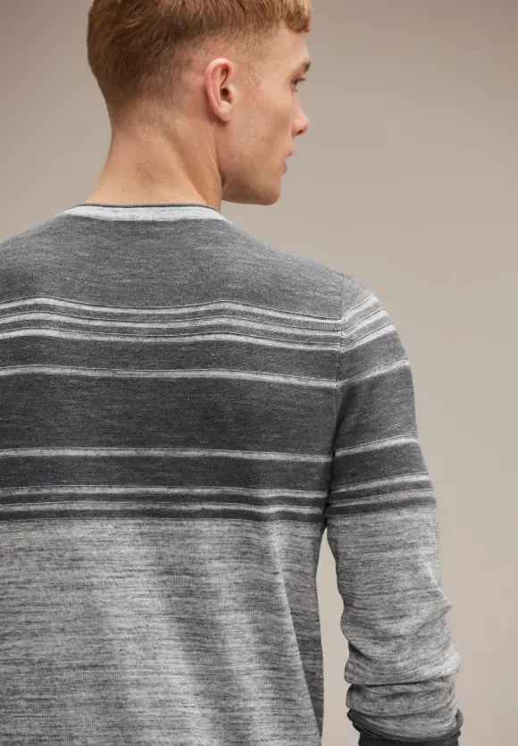 Zweifarbiger Strickpullover - stone grey melange