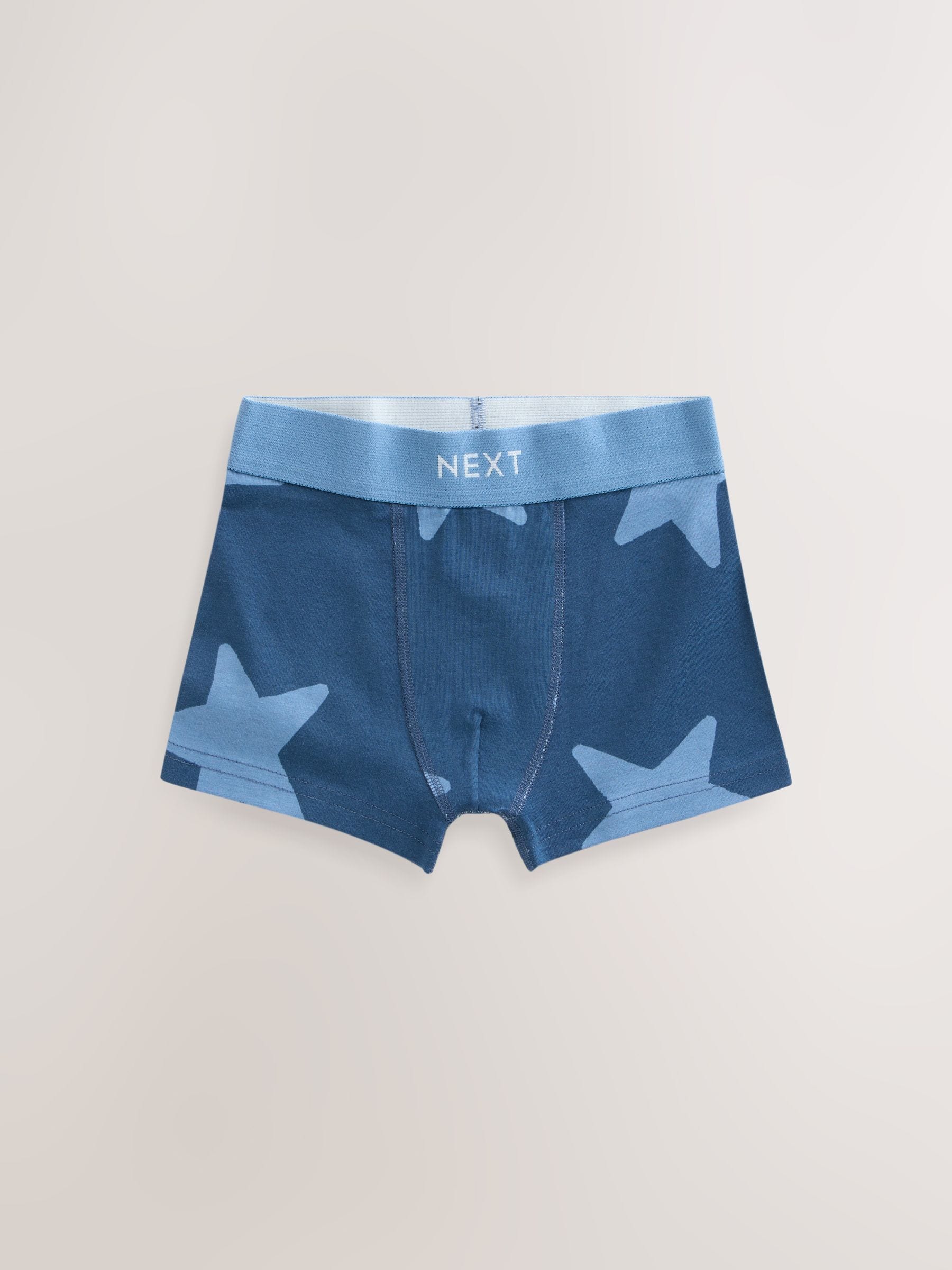 Blauw met sterren en strepen - Verpakking van 5 trunks met motief (1,5-16jr)