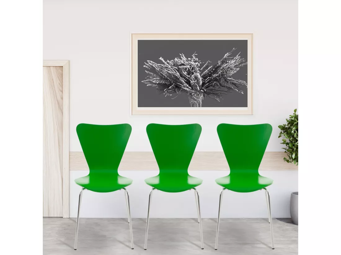 Lot de 4 Chaise de conférence - Bois & Nature - Vert - Calisto