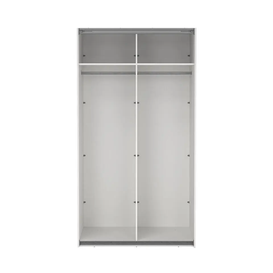 Hioshop Como schuifdeurkast 2 deuren met spiegel 120x220cm wit