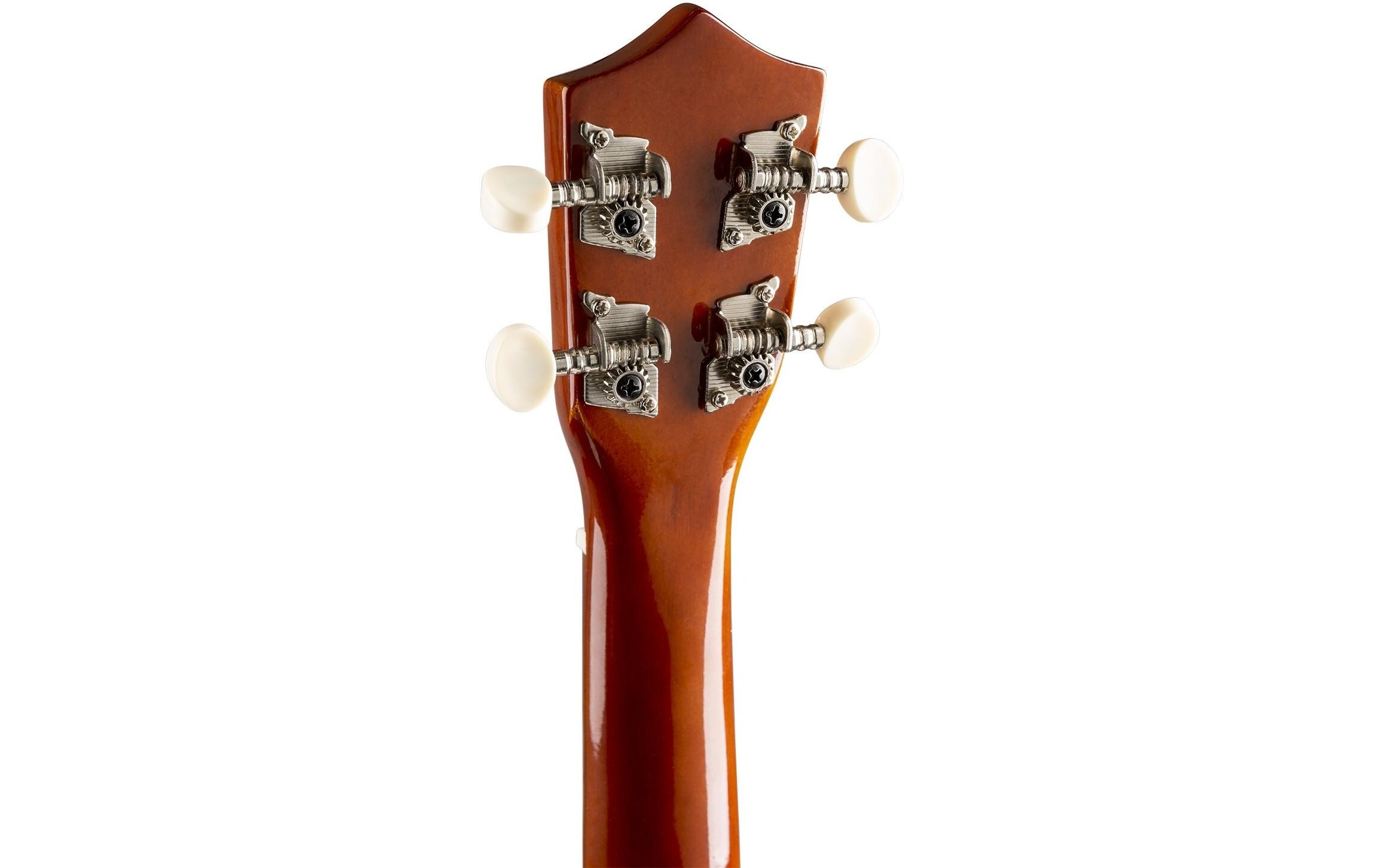 Ukulele UKEY Set Soprano Dunkel Natur 21 ZollSopranukulele mit Tasche und Zubehör