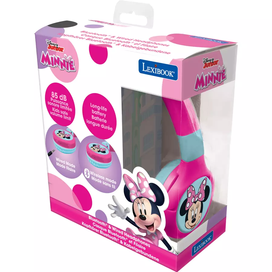 LEXIBOOK  Minnie 2in1 Bluetooth®-  Kabel, faltbare Kopfhörer mit sicherer Lautstärke