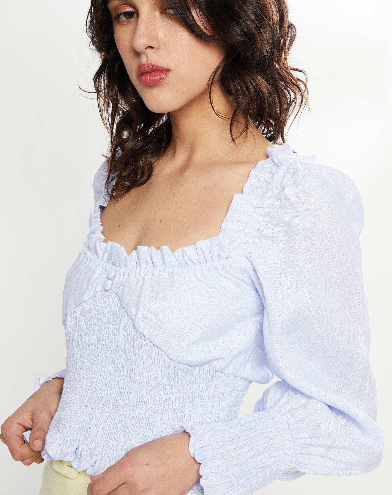 Faithfull the Brand Top 100% Lin Bel Rose bleu clair