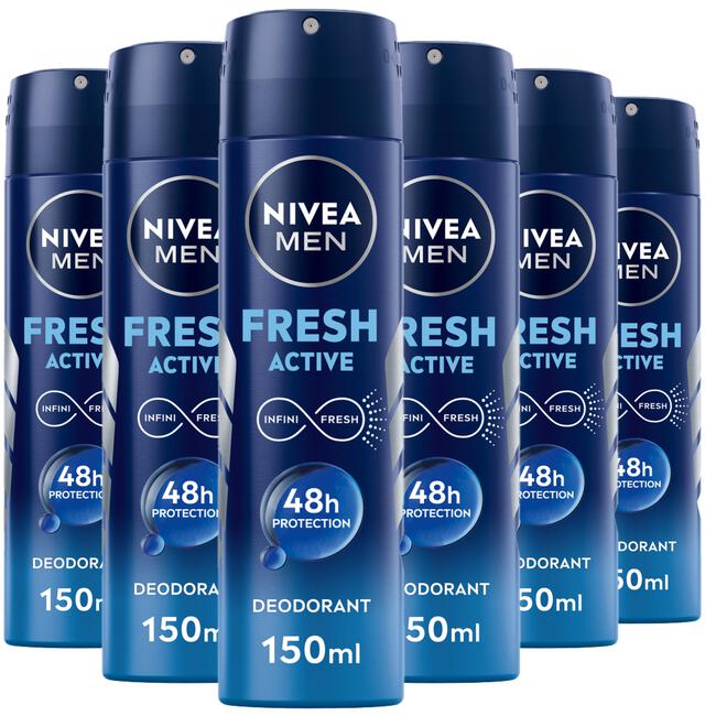 NIVEA MEN Fresh Active Deodorant Spray 150 ML 6 stuks