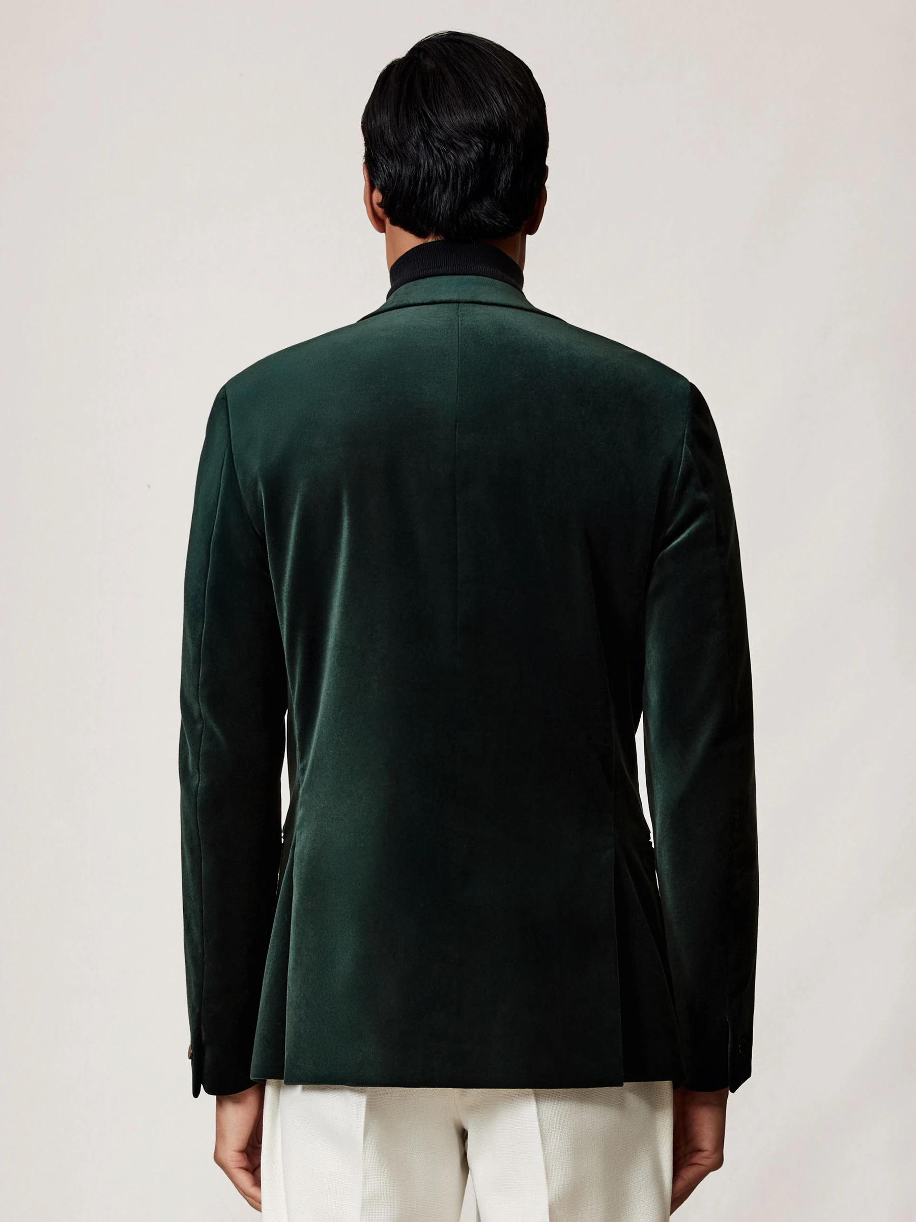 Smaragdgroen - Reiss Apsara Tailored Single-Breasted Velvet Blazer Slim-Fit