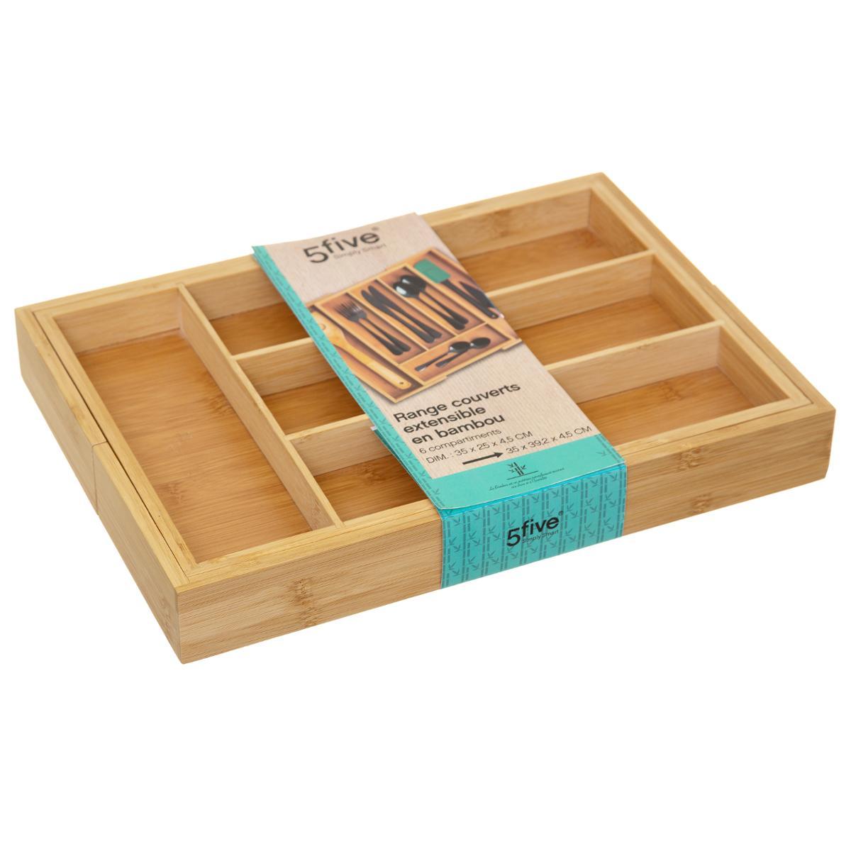 RANGE COUVERT BAMBOU EXTENSIBLE X6 COMPARTIMENTS