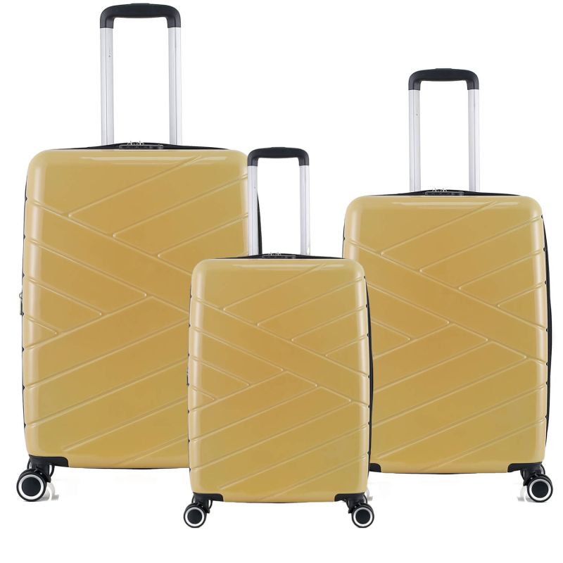 Lot de 3 valises rigides 395 Extensibles 55, 66 et 76 cm Moutarde
