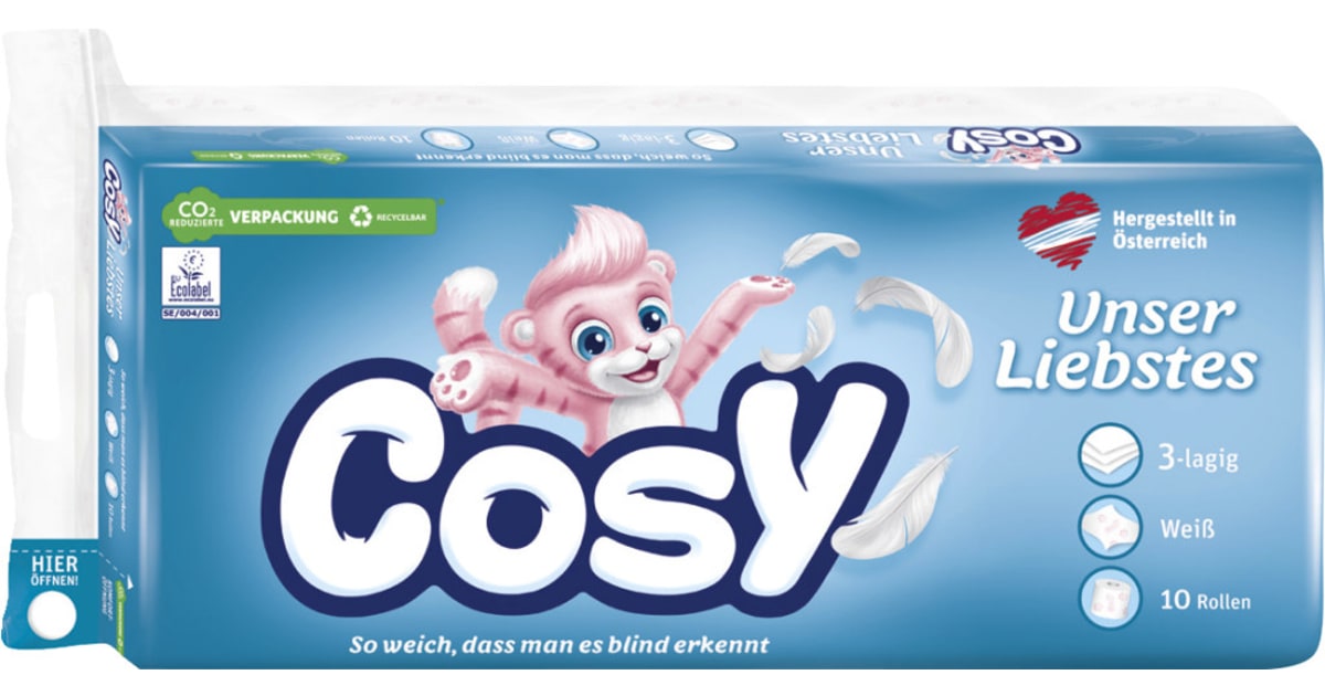 COSY Toilettenpapier 10x 150 Blatt 3-lagig