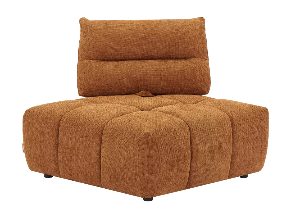 Fauteuil d'angle dossier avance-recule en tissu texturé terracotta APOLIU