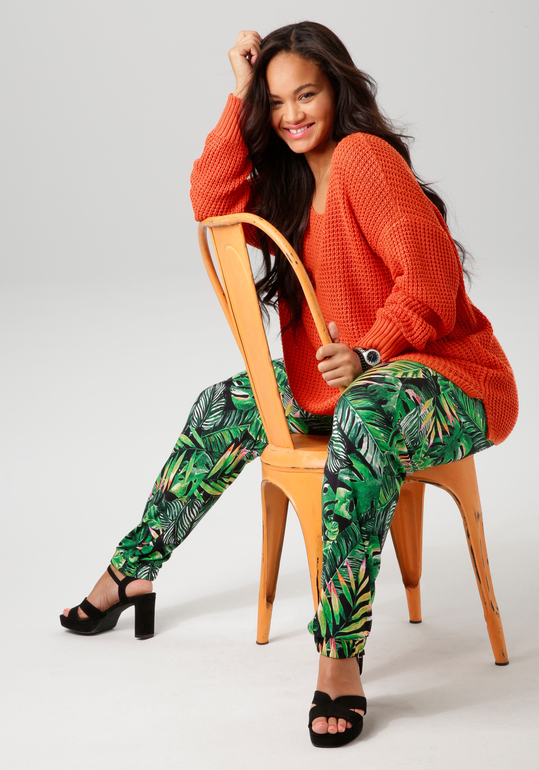 Aniston PLUS Strickpullover , im dezenten Ajour-Strickmuster