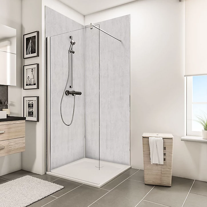 Lot de 2 panneaux muraux salle de bains 100 x 210 cm, Schulte DécoDesign Décor, parement béton