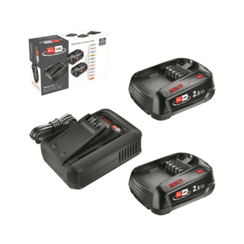 Bosch 18V startset 2x  2.5Ah accu   snellader