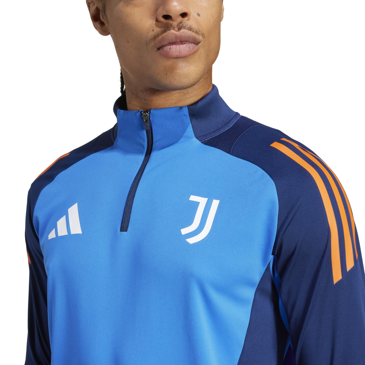 Adidas Juventus Trainingstrui 1/4-Zip 2024-2025 Blauw Oranje Wit