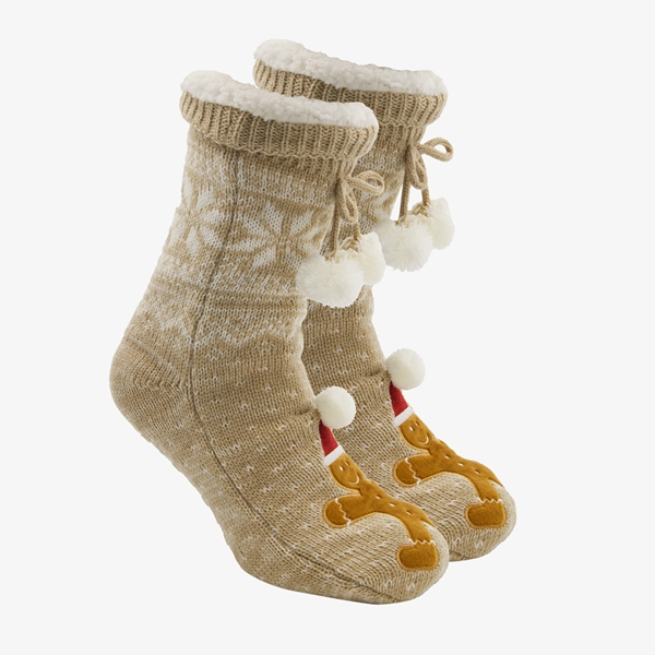 Kerstsokken dames met gingerbread poppetje