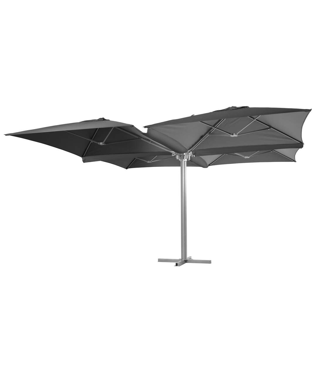 Parasol carré design 4 Toiles Setiri - L. 415 x l. 415 cm - Gris ardoise