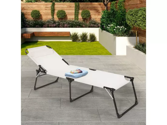 2 chaises longues pliantes en aluminium plage et jardin Gold Coast