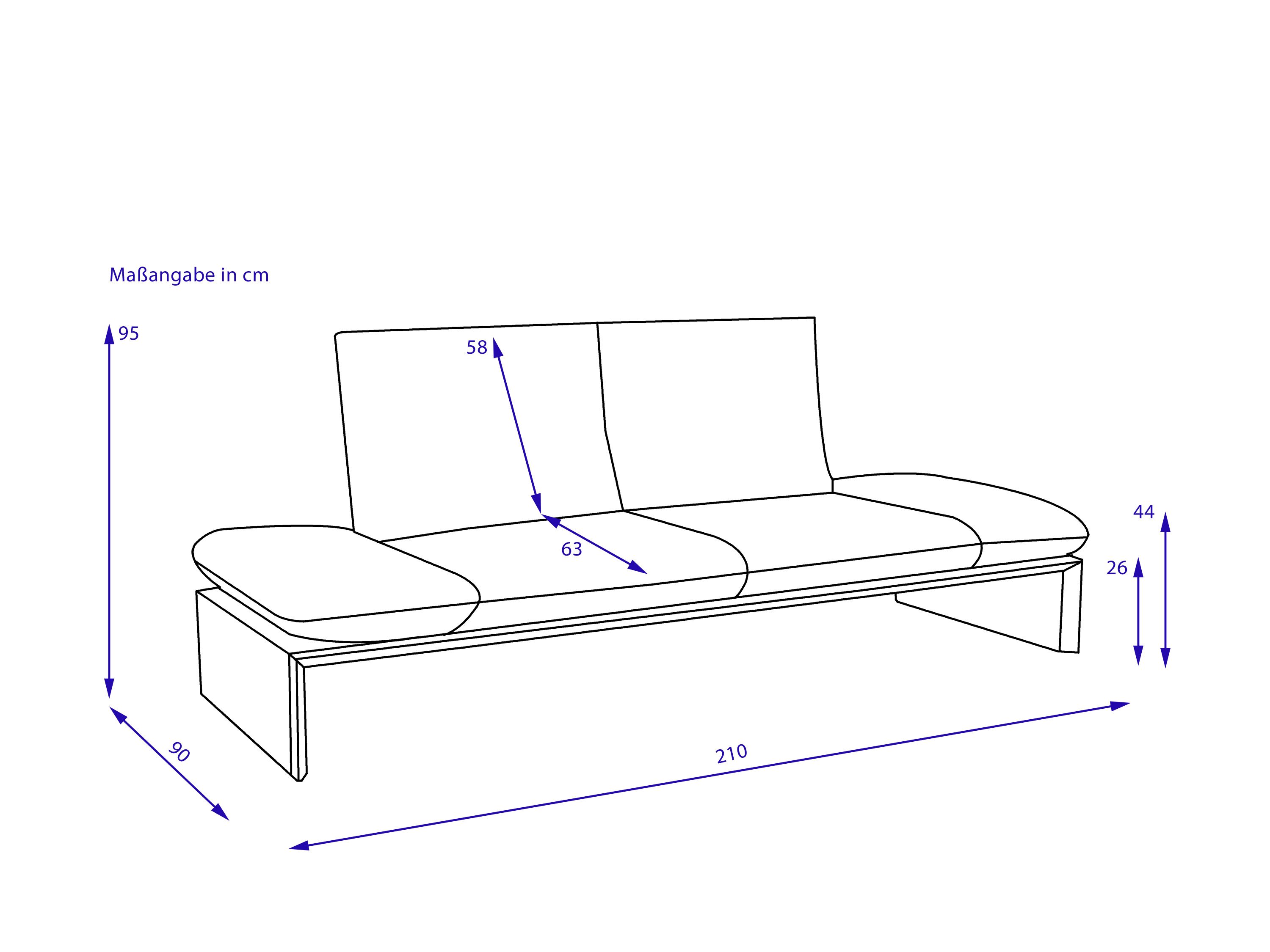 Sofa 2,5 Sitzer KOINOR HARRIET omega
