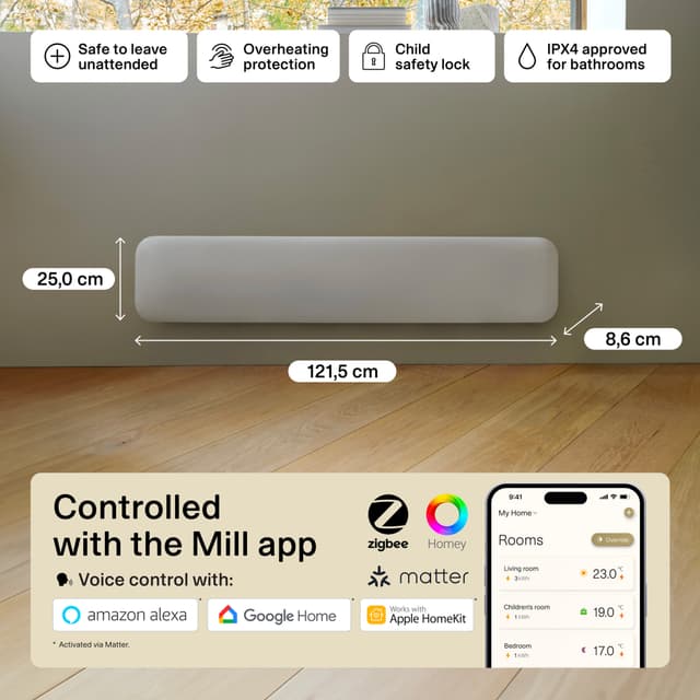 Mill Invisible WiFi Gen4 panelradiator PA1050LWIFI4 (hvid)
