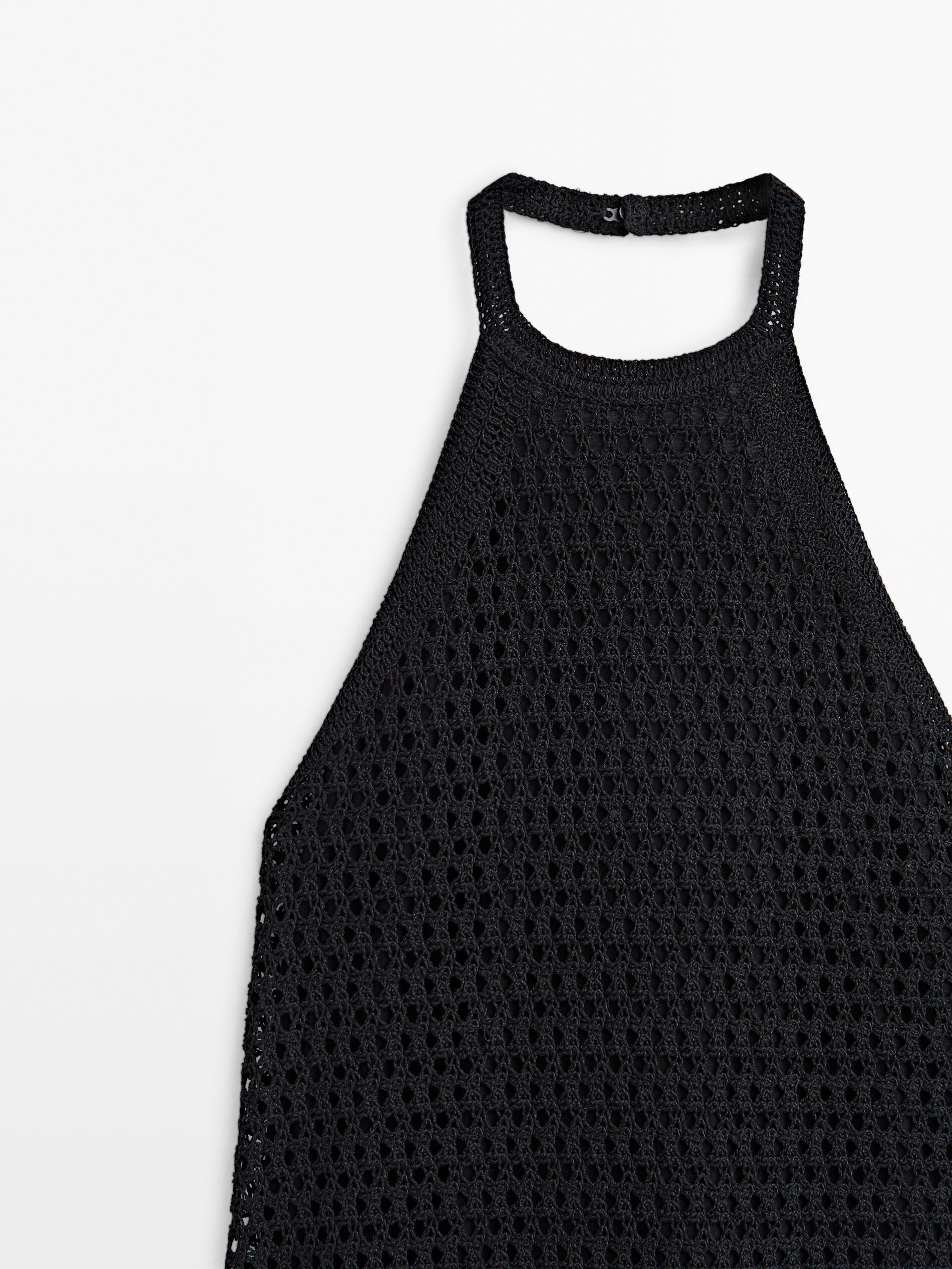 Vestido frente única em crochê - NEGRO