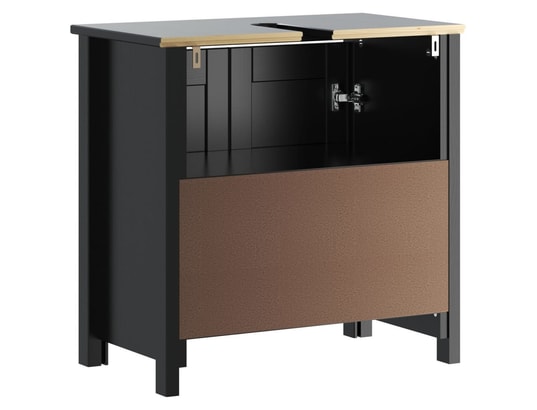 VIDAXL - Meuble de salle de bain berg noir 60x34x59 cm bois pin massi...
