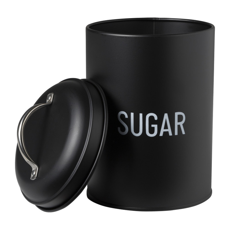 Voorraadblik sugar - zwart - ø11x15 cm