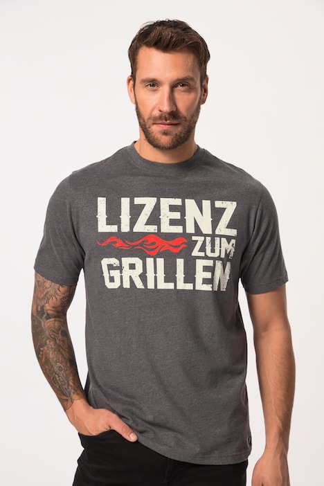 JP1880 T-Shirt, Halbarm, Grill-Print, Rundhals, bis 8 XL