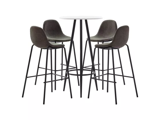 Ensemble de bar 5 pcs Tissu Gris foncé