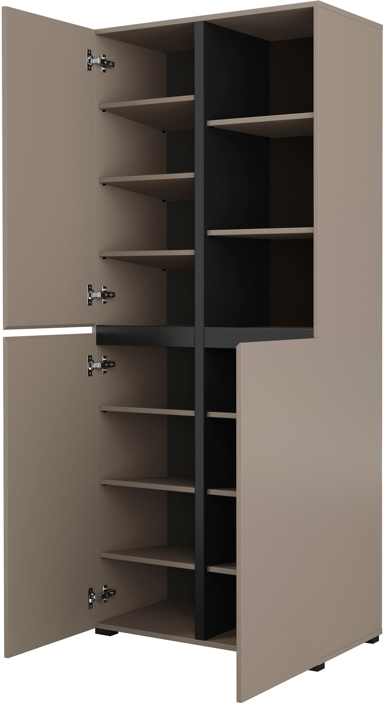 INOSIGN Schuhschrank »Cross, Höhe 183,5cm, modernes griffloses Schuhregal mit 3 Türen« Hochschrank mit viel Stauraum, Platz für ca. 24 Paar Schuhe