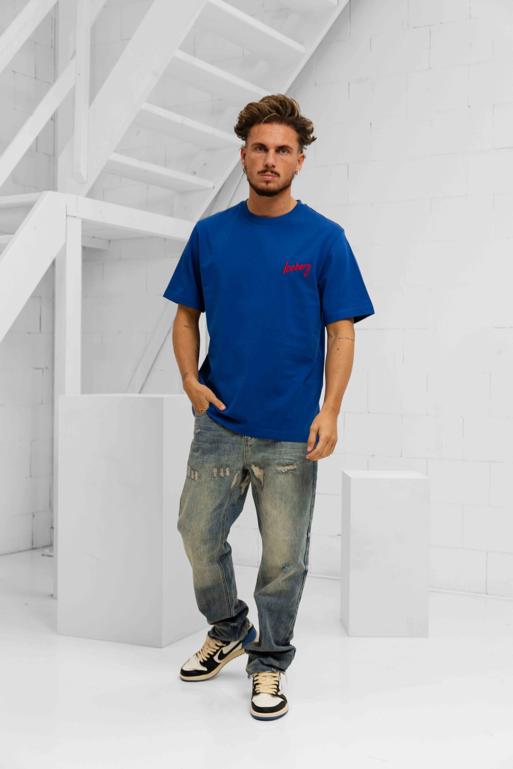 Iceberg 5D F071 Jersey T-Shirt Heren Blauw