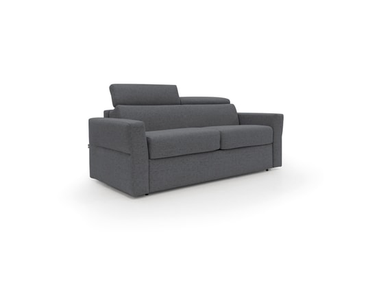 DIVANI.STORE - Canapé lit avalon matelas h18 cm anthracite 3 places maxi