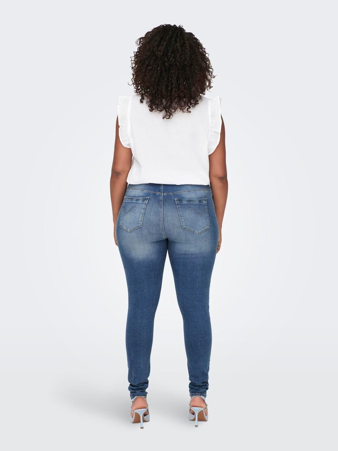 CARLAOLA Hohe Taille Skinny Fit Jeans Light Blue Denim