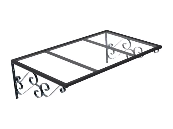 Auvent de porte en aluminium L140 x l80 cm incliné AMBAN