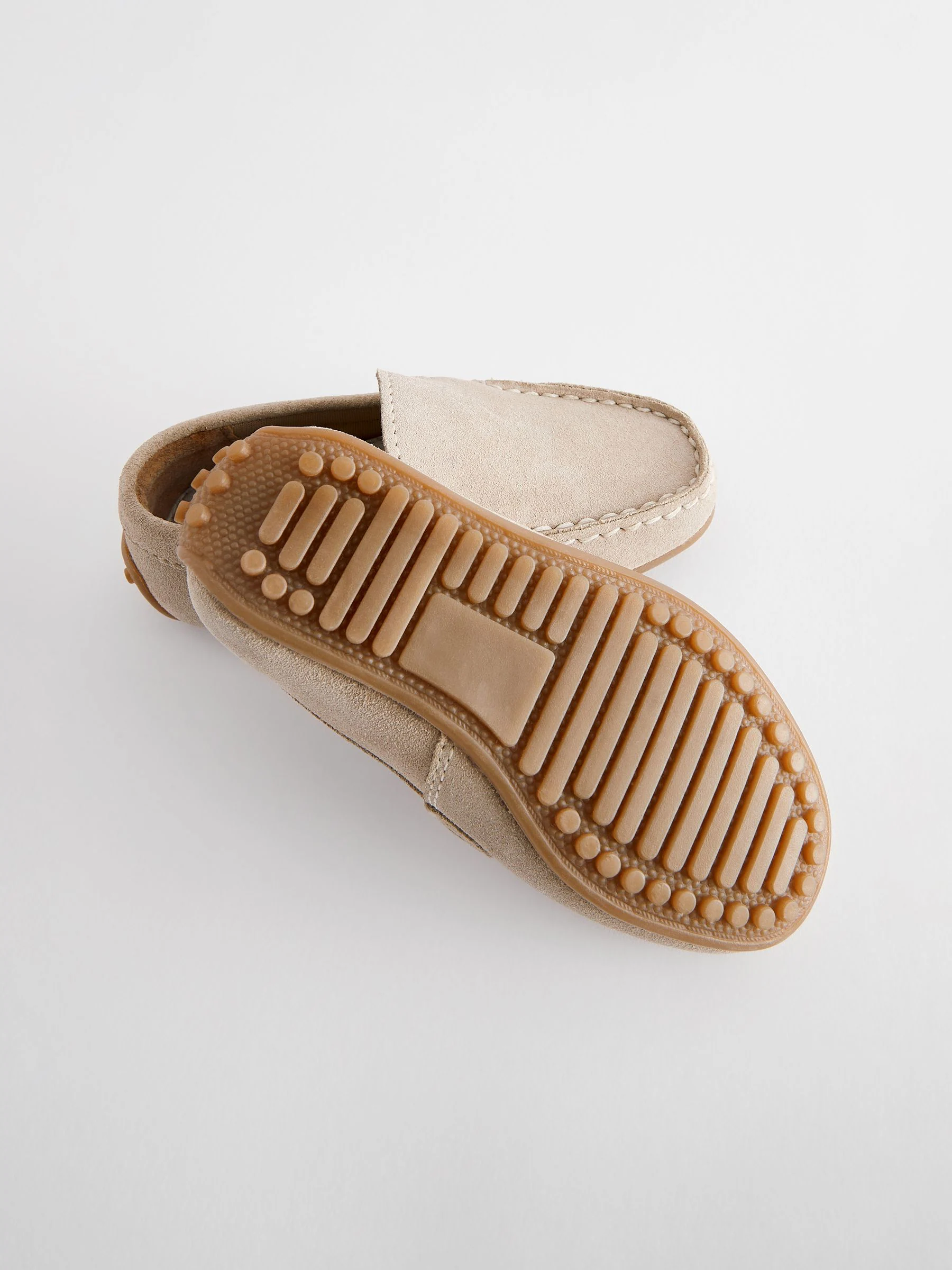 Naturel kiezelkleur - Suède instapschoenen