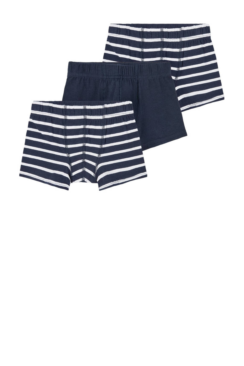 boxershort NKMTIGHTS - set van 3 donkerblauw/wit