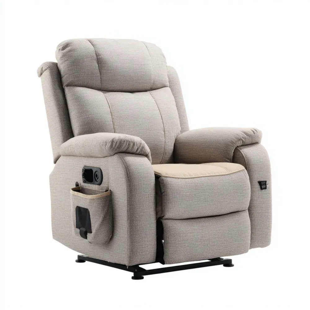 Relaxsessel Stoff 78x95x101 cm - Hellgrau - Verstellbar