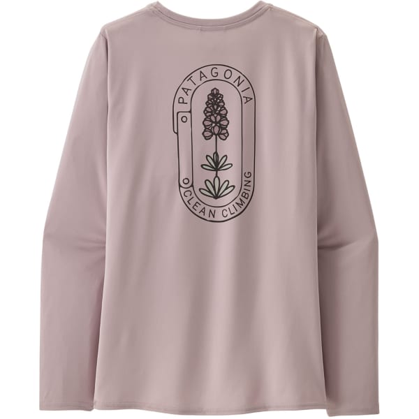T-shirt randonnée PATAGONIA W'S L/S CAP COOL DAILY GRAPHIC SHIRT CLEAN CLIMB BLOOM: ECHO PURPLE