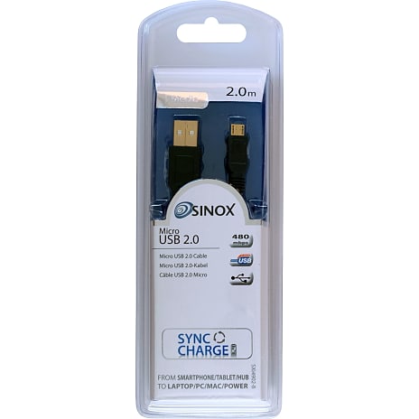 SINOX SXI4902-B ladekabel - sort