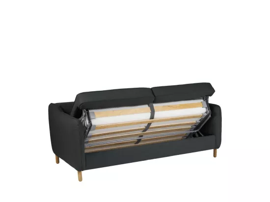 Vornay - Canapé convertible express 3 places en tissu - Gris anthracite