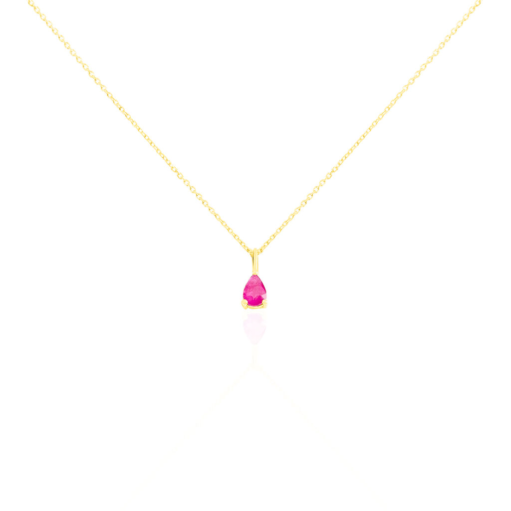 Collier Goutte Or Jaune Rubis