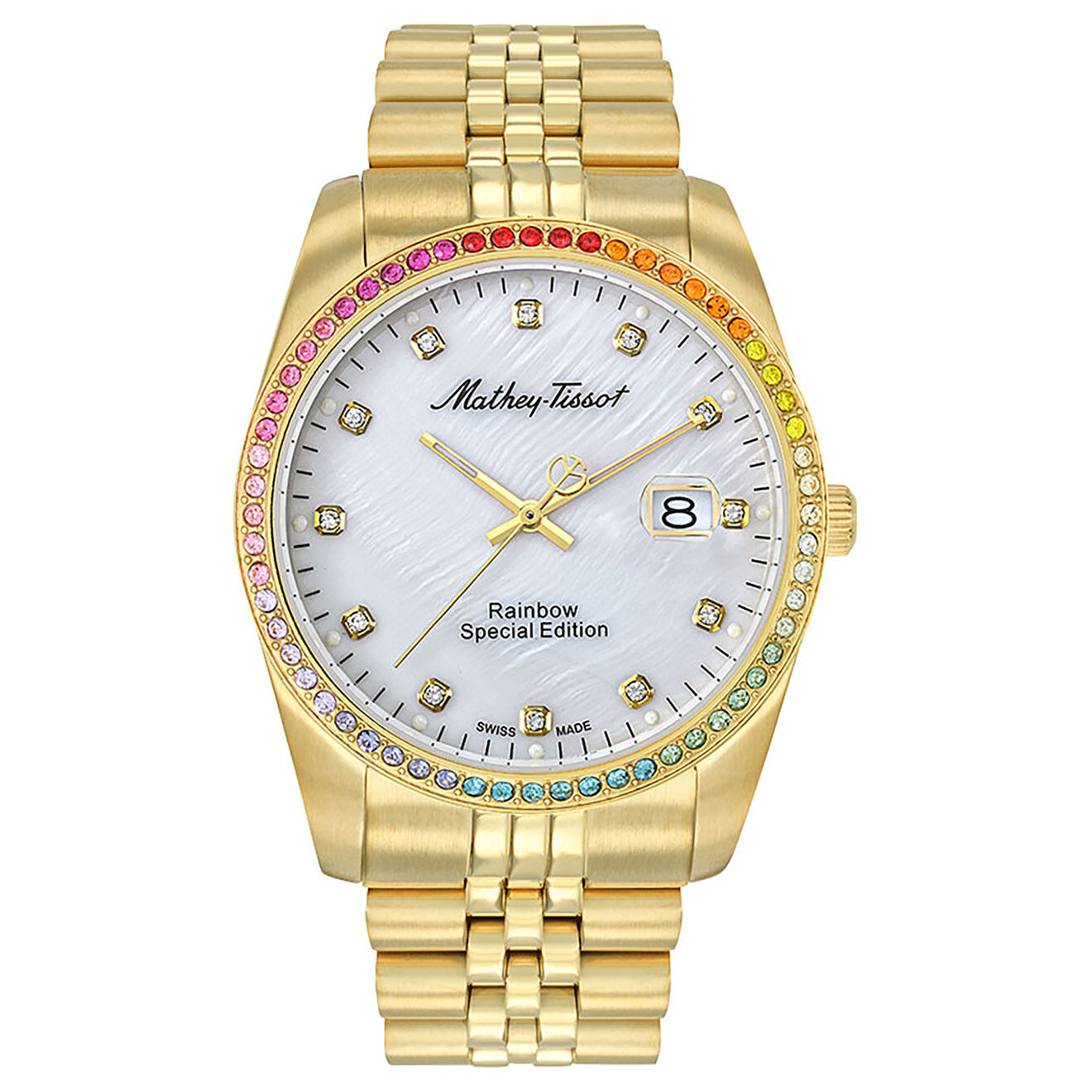 Mathey-Tissot Montre Mixte en Acier Quartz Mathy Rainbow dorée