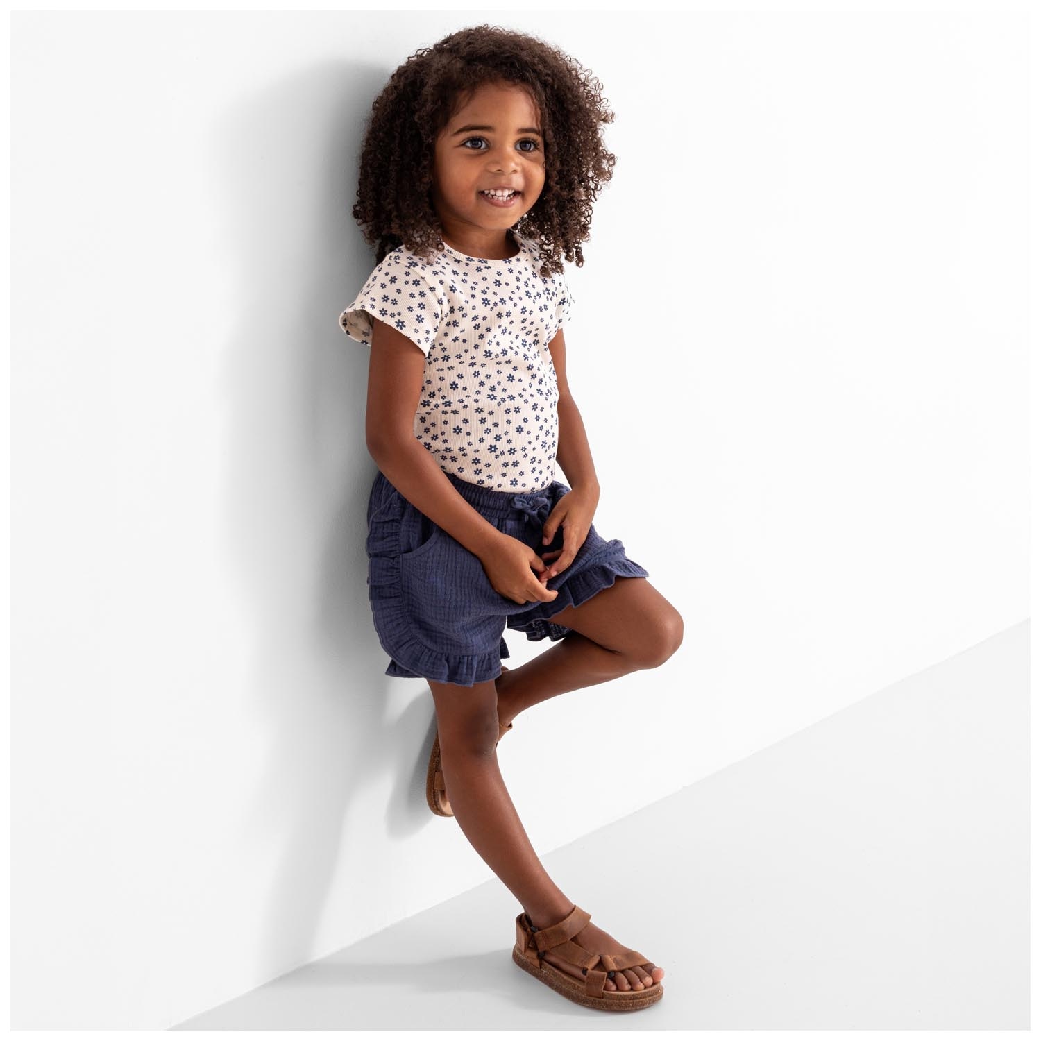 Prénatal peuter short  effen blauw